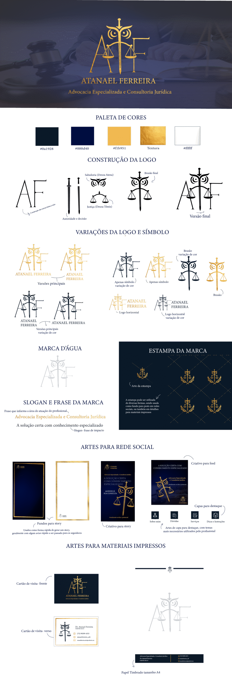 Apresentação da identidade visual de um advogado