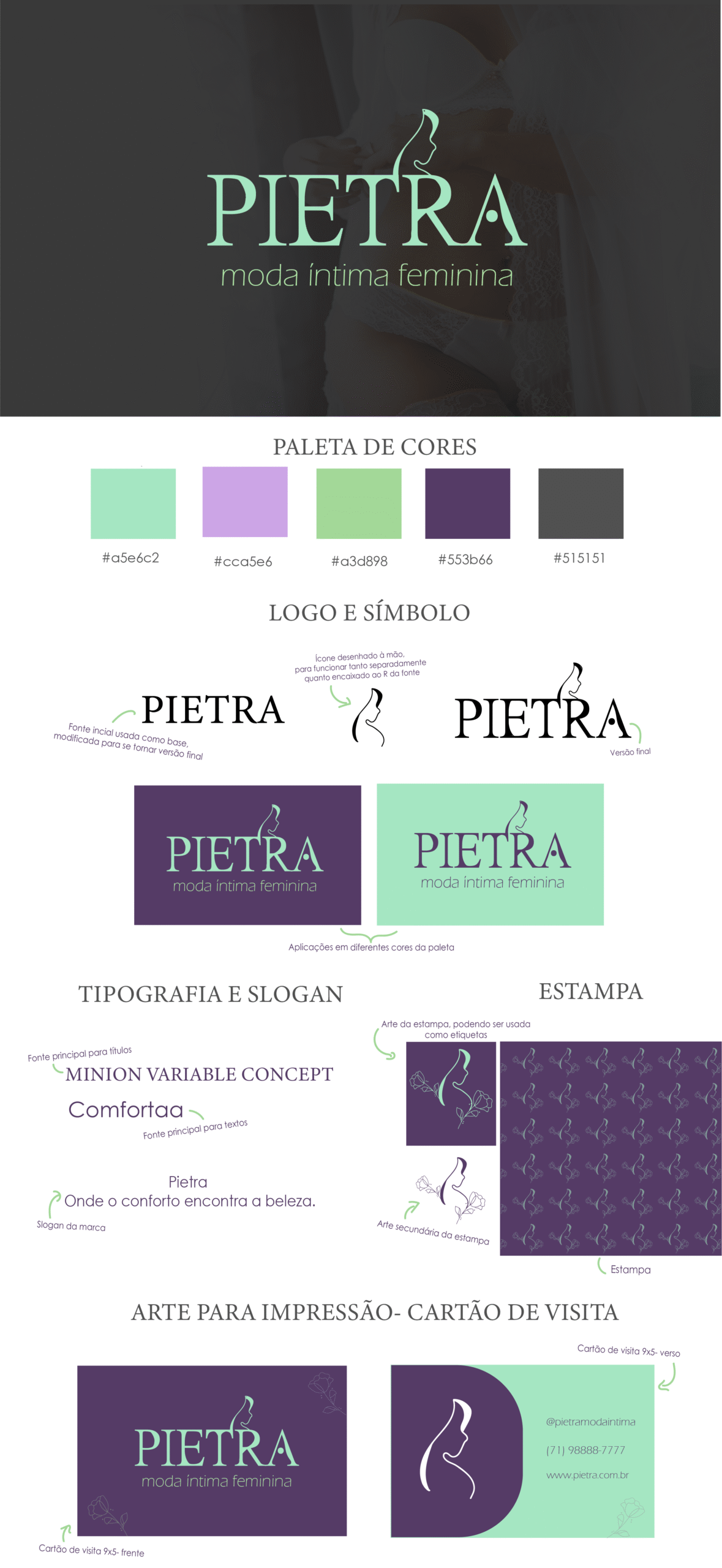 identidade visual pietra- moda íntima feminina