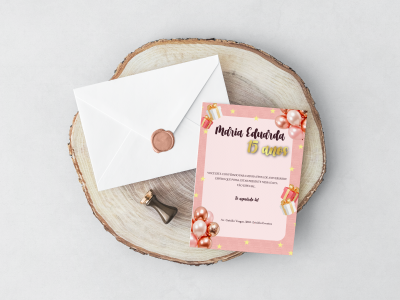 demonstração da arte de um convite de aniversário