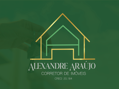 imagem mostra a logo criada para identidade visual do corretor alexandre araújo
